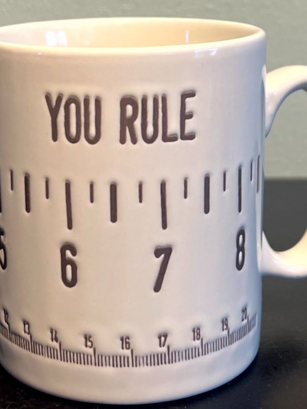 Galerie You Rule Coffee Cup Mug Embossed Ruler Teacher Appreciation Gift 10oz